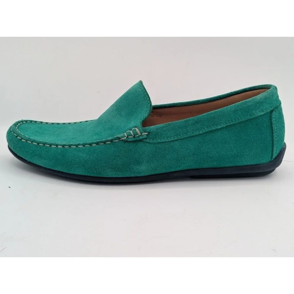 Austen Heller 8220 Mens 9.5 Green Suede Driving Loafers Moccasins Portugal NWOT